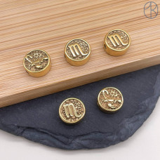 Бусина Скорпион сталь, цвет золото 10 мм