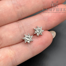 Бусина солнце, цвет серебро 8 мм 