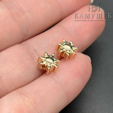 Бусина солнце, цвет золото 8 мм 