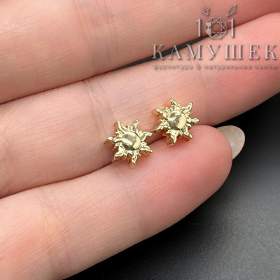 Бусина солнце, цвет золото 8 мм 