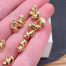 Бусина спираль, цвет золото 7х11 мм 