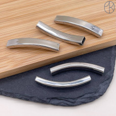 Бусина сталь 40х6 мм, цвет серебро Бусина сталь 40х6 мм, цвет серебро