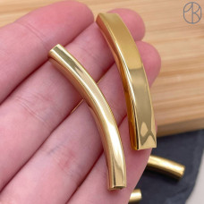 Бусина сталь 40х6 мм, цвет золото 18К Бусина сталь 40х6 мм, цвет золото 18К