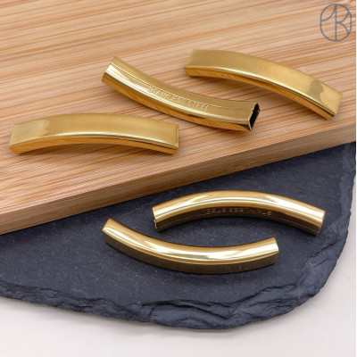 Бусина сталь 40х7 мм, цвет золото 18К 