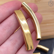 Бусина сталь 40х7 мм, цвет золото 18К Бусина сталь 40х7 мм, цвет золото 18К