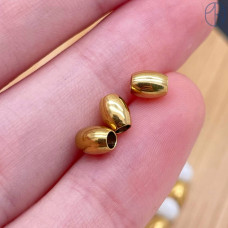 Бусина сталь 5х2 мм, цвет золото 18К Бусина сталь 5х2 мм, цвет золото 18К