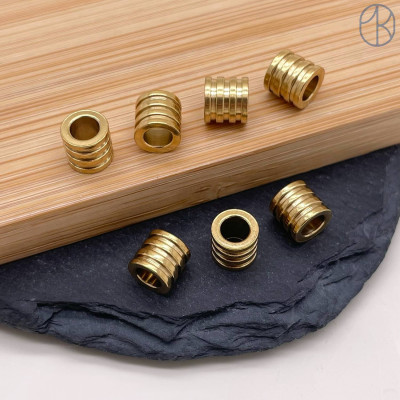 Бусина сталь 6 мм, цвет золото 18К 