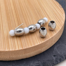 Бусина сталь 7х3 мм, цвет серебро Бусина сталь 7х3 мм, цвет серебро