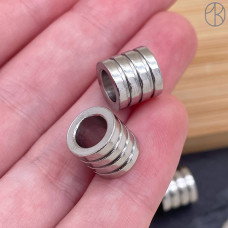 Бусина сталь 9 мм, цвет серебро Бусина сталь 9 мм, цвет серебро