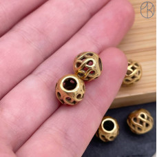 Бусина сталь бесконечность, цвет золото 8 мм