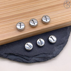 Бусина сталь цифра 1, цвет серебро 6 мм