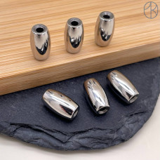 Бусина сталь цилиндр, цвет серебро 13 мм Бусина сталь цилиндр, цвет серебро 13 мм