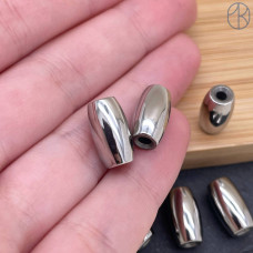 Бусина сталь цилиндр, цвет серебро 13 мм Бусина сталь цилиндр, цвет серебро 13 мм