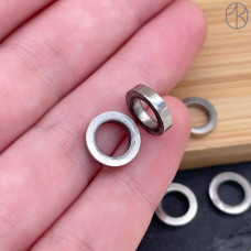 Бусина сталь, цвет серебро 10х2 мм