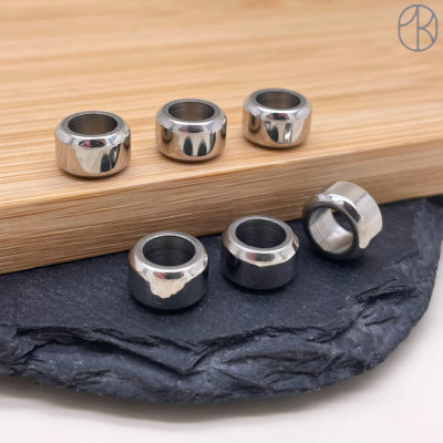 Бусина сталь, цвет серебро 10х5 мм