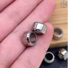 Бусина сталь, цвет серебро 10х5 мм