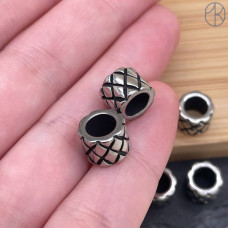 Бусина сталь, цвет серебро 7х9 мм