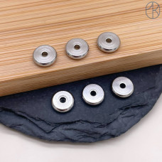 Бусина сталь, цвет серебро 8х2 мм Бусина сталь, цвет серебро 8х2 мм