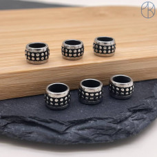 Бусина сталь, цвет серебро 9х6 мм 