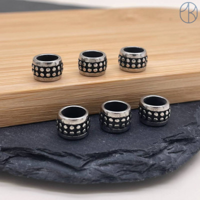 Бусина сталь, цвет серебро 9х6 мм 