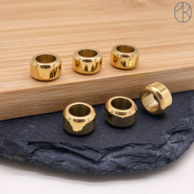 Бусина сталь, цвет золото 10х5 мм