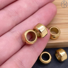 Бусина сталь, цвет золото 10х5 мм