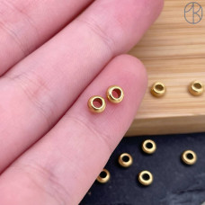 Бусина сталь, цвет золото 4х2 мм Бусина сталь, цвет золото 4х2 мм