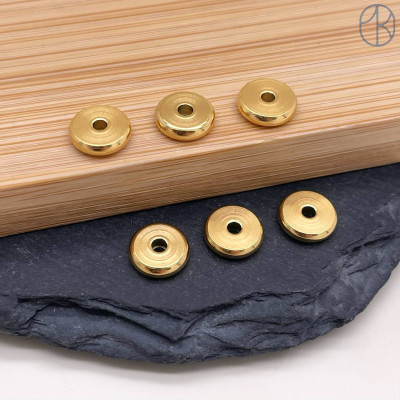 Бусина сталь, цвет золото 6х2 мм 