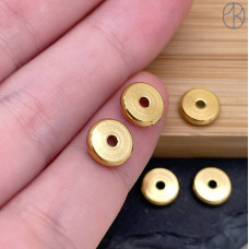 Бусина сталь, цвет золото 8х2 мм Бусина сталь, цвет золото 8х2 мм