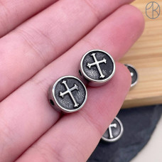Бусина сталь крест 10 мм