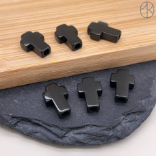 Бусина сталь крест, цвет черный 14 мм Бусина сталь крест, цвет черный 14 мм