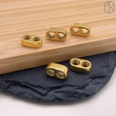 Бусина сталь на 2 ряда, цвет золото 11х6 мм Бусина сталь на 2 ряда, цвет золото 11х6 мм