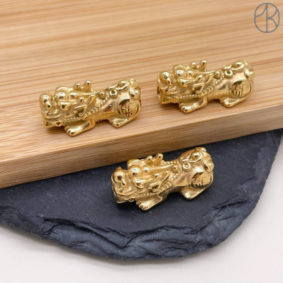 Бусина сталь Пи Яо, цвет золото 25 мм