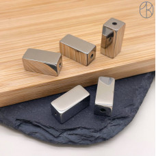 Бусина сталь прямоугольник, цвет серебро 17 мм Бусина сталь прямоугольник, цвет серебро 17 мм