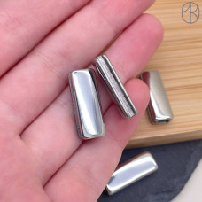 Бусина сталь прямоугольник, цвет серебро 20 мм Бусина сталь прямоугольник, цвет серебро 20 мм