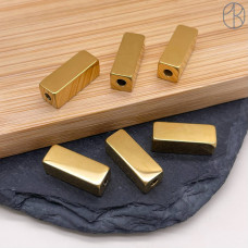 Бусина сталь прямоугольник, цвет золото 15 мм Бусина сталь прямоугольник, цвет золото 15 мм