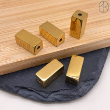 Бусина сталь прямоугольник, цвет золото 17 мм Бусина сталь прямоугольник, цвет золото 17 мм