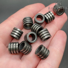 Бусина сталь разделитель сталь, цвет серебро 8х10 мм