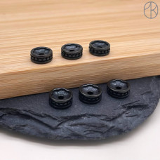 Бусина сталь рондель мятый точки, цвет черный 8х3 мм 