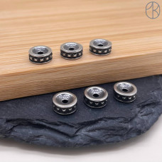 Бусина сталь рондель точки 8х3 мм 