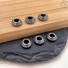 Бусина сталь рондель узор 8х3 мм 