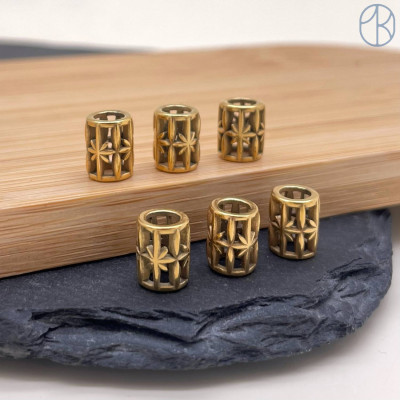 Бусина сталь северная звезда, цвет золото 9 мм