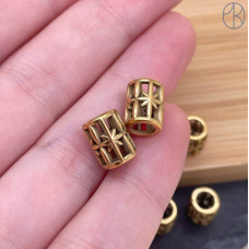 Бусина сталь северная звезда, цвет золото 9 мм