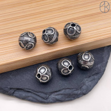 Бусина сталь шар, цвет серебро 9 мм