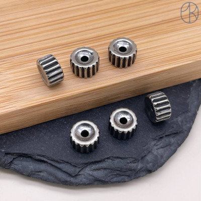 Бусина сталь шестеренка 8х5 мм 