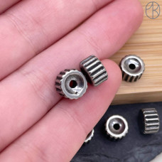 Бусина сталь шестеренка 8х5 мм Бусина сталь шестеренка 8х5 мм