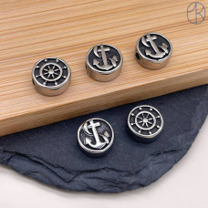 Бусина сталь якорь и штурвал 10 мм Бусина сталь якорь и штурвал 10 мм