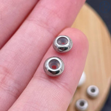 Бусина стоппер сталь 6 мм, цвет серебро Бусина стоппер сталь 6 мм, цвет серебро