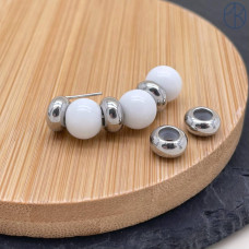 Бусина стоппер сталь 8 мм, цвет серебро Бусина стоппер сталь 8 мм, цвет серебро