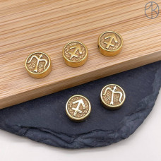 Бусина Стрелец сталь, цвет золото 10 мм